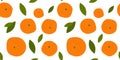 Seamless pattern with bright orange citruses